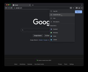 Generate QR code in Chrome